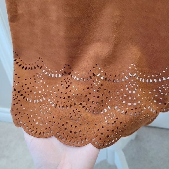 Nwt small faux suede shift dress high neck garage - Picture 3 of 12